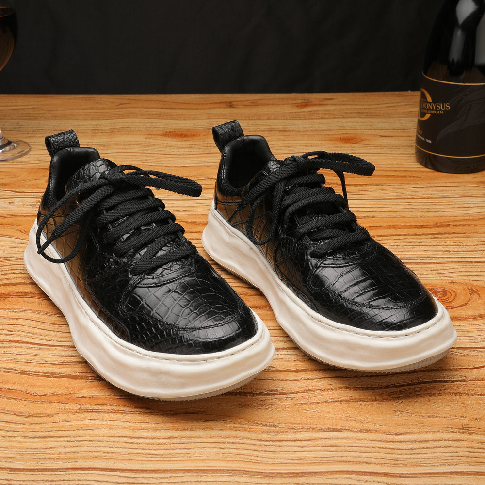 Crocodile Belly Skin Men's Shoes Genuine Leather Leather Shoes Fashion Sports Casual Shoes