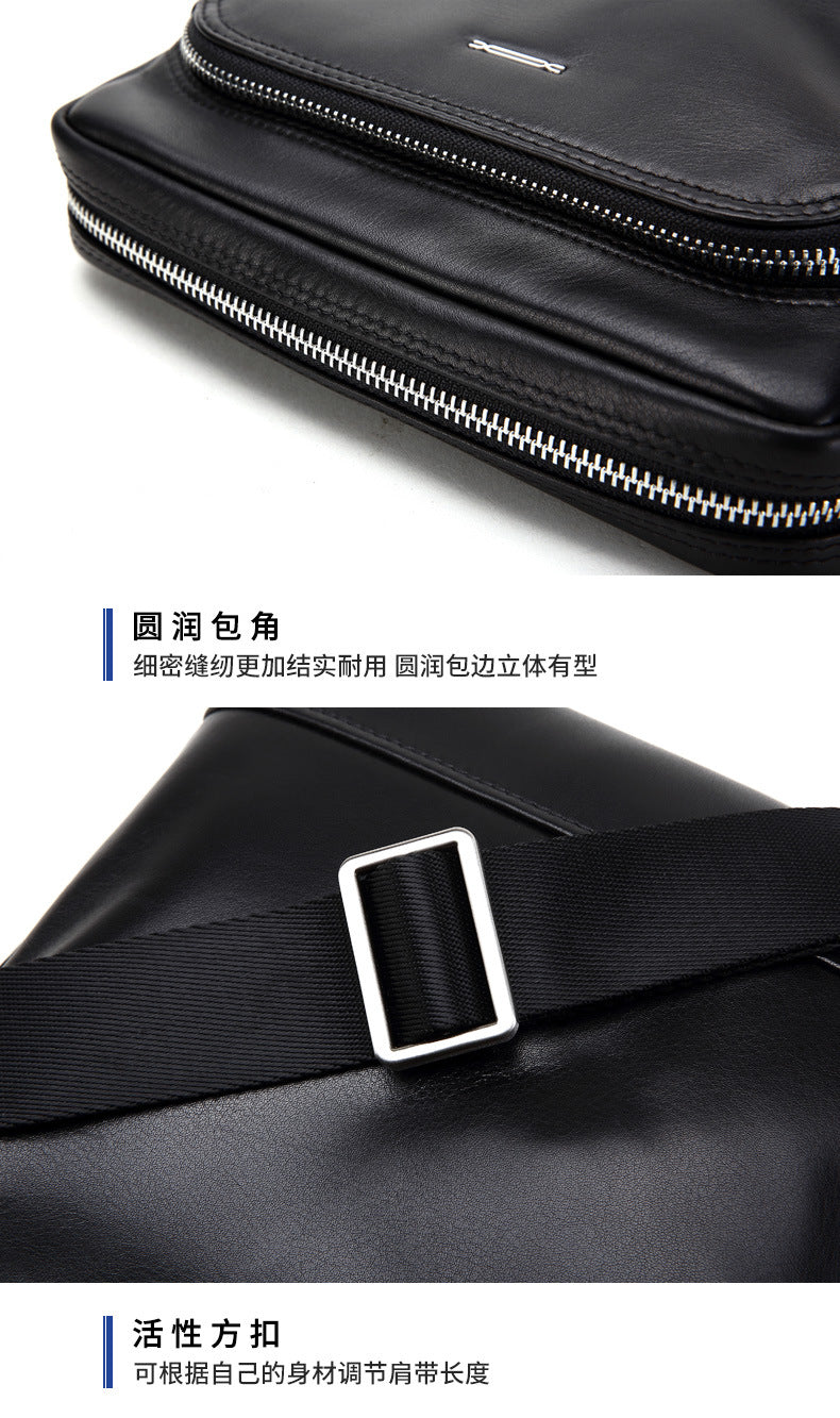 Men's shoulder bag, multi-functional, practical, genuine cowhide leather, business crossbody bag
