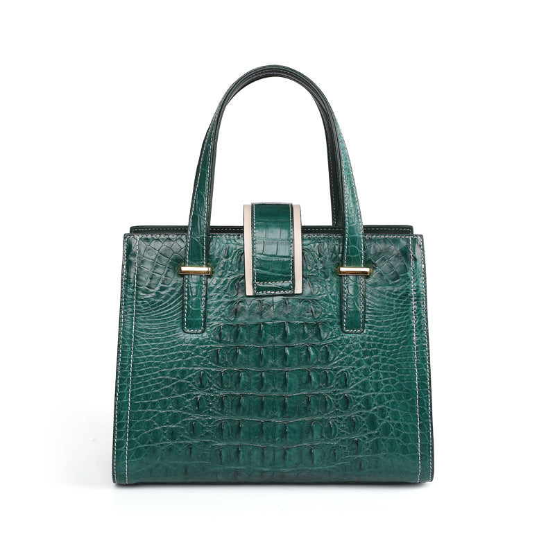 Siamese crocodile skin women bag fashion shoulder bag simple genuine leather shoulder bag
