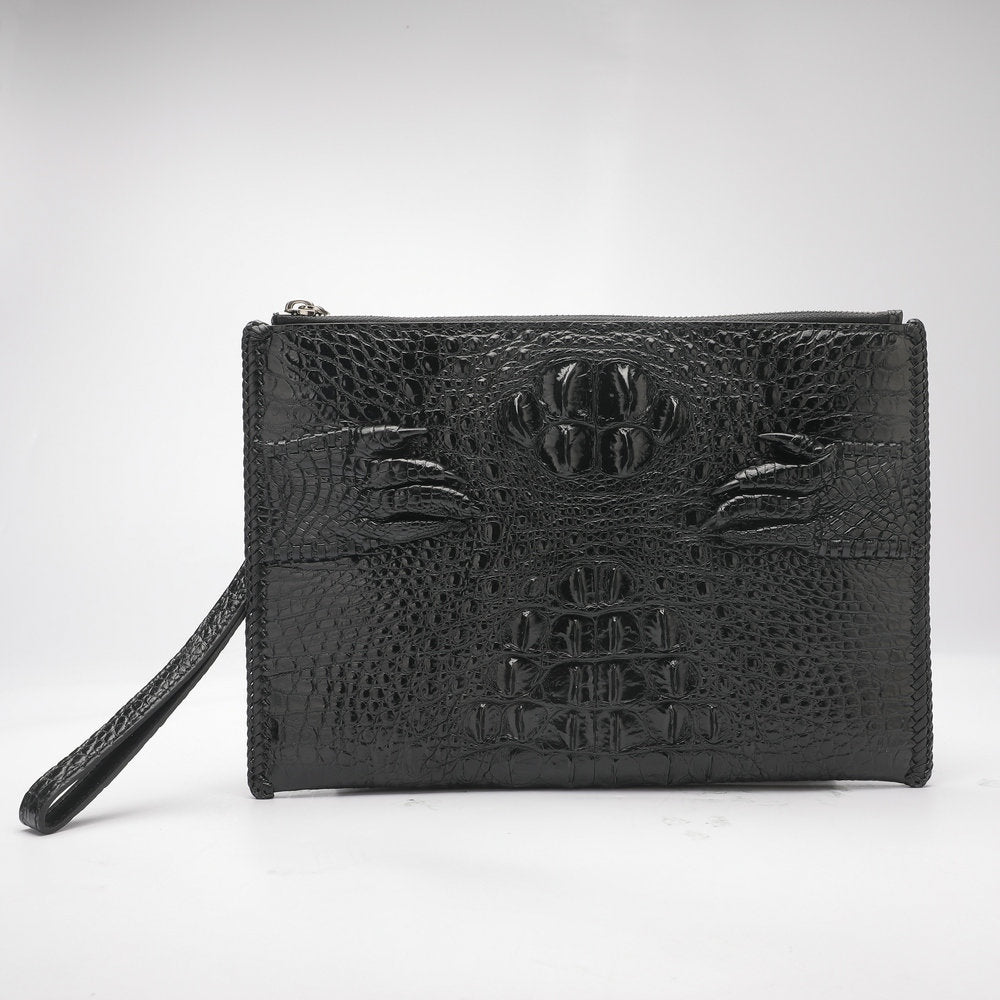 Crocodile Skin Genuine Leather Men's Handbag with Crocodile Claw High Quality Business Casual Men's Bag