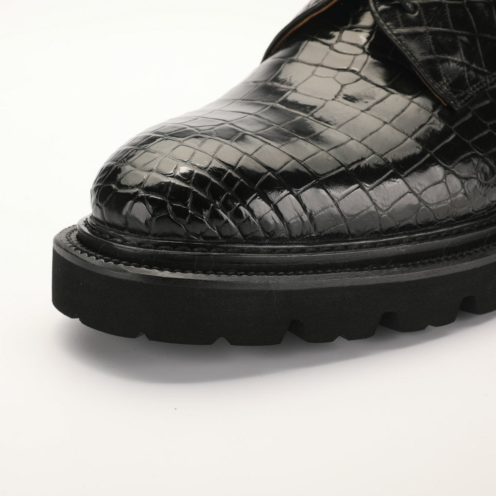 New Crocodile Belly Skin Men's Leather Shoes Genuine Leather High Quality Thick Sole Business Shoes