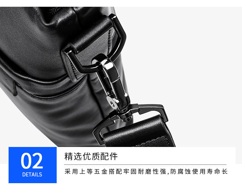 Men's Handbag Genuine Cowhide Leather Computer Bag Business Large Capacity Briefcase Crossbody Bag