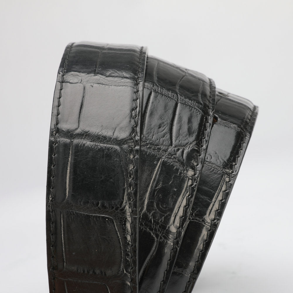 Crocodile skin belt genuine leather unisex 3.4cm casual belt