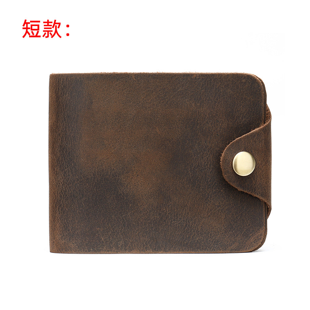 Men's Wallet Cow Leather Card Holder Large Capacity Clutch Bag Retro Men's Wallet
