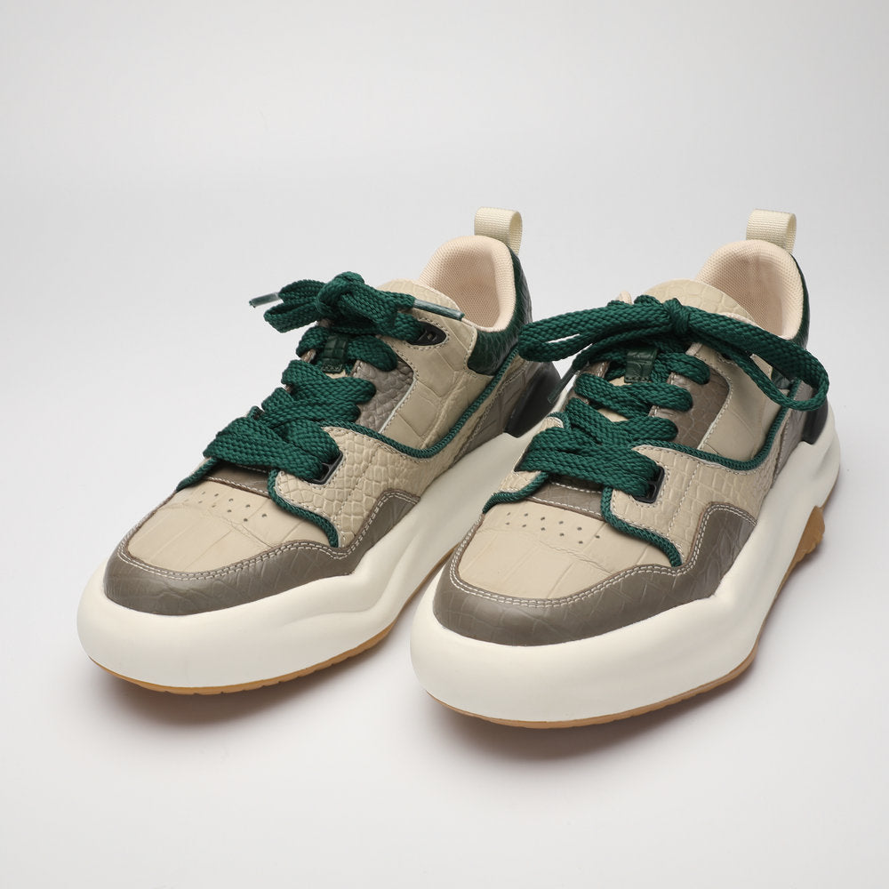 Crocodile skin men's sneakers casual shoes platform fashion wear-resistant men's shoes