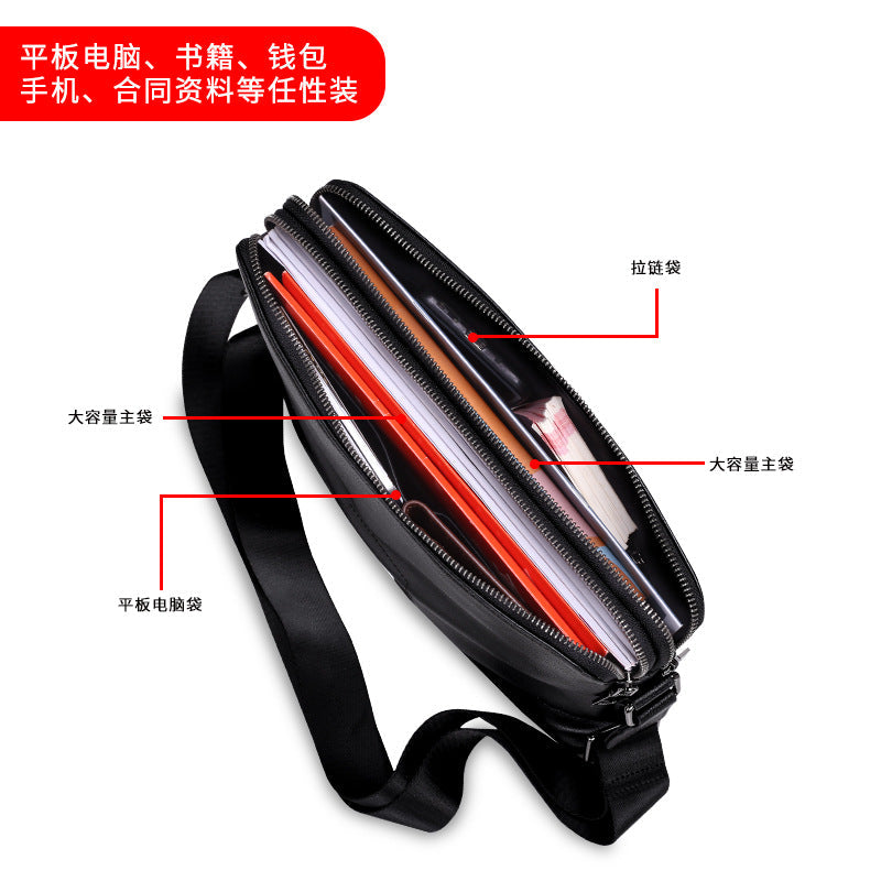 Men's Shoulder Bag Made of Genuine Cowhide Leather High Quality Casual Crossbody Bag