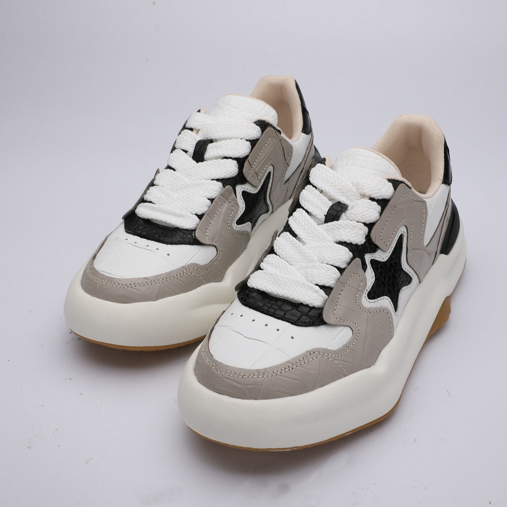 Men's Crocodile Belly Skin Casual Shoes, Genuine Leather, Fashion, Thick Sole, Anti-Slip Sneakers, Men's Sports Shoes
