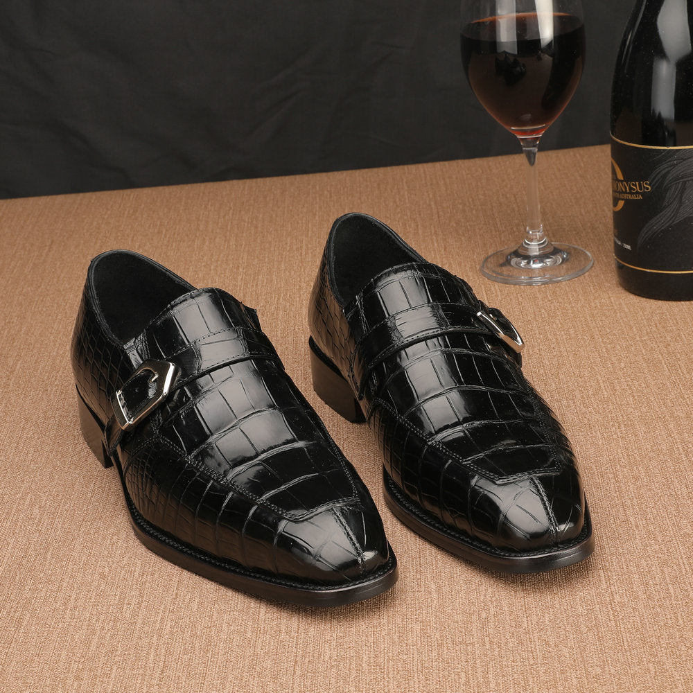 New crocodile skin men's leather shoes, genuine leather, non-slip business shoes