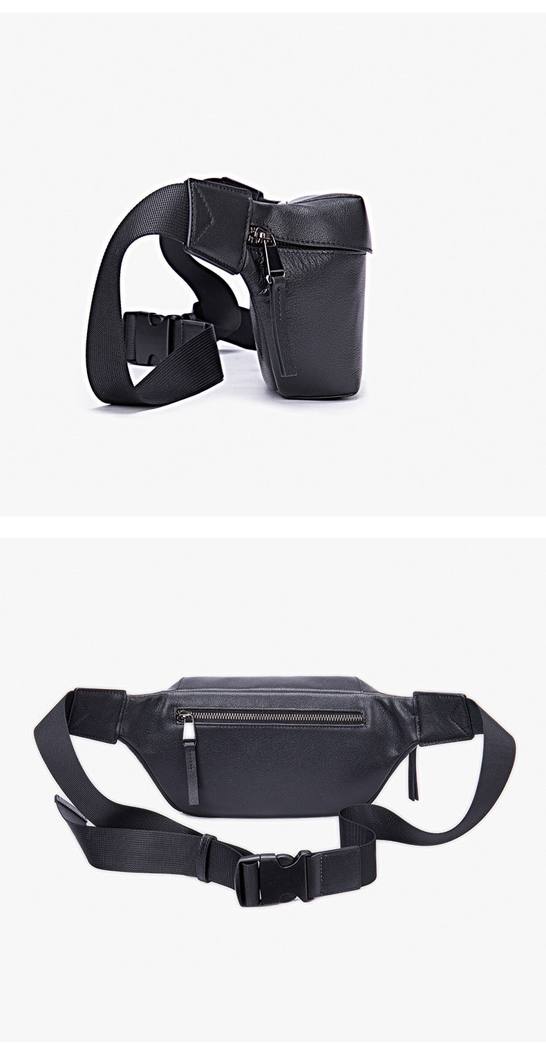 Men's bust bag Genuine cowhide leather casual sports crossbody bag for men Shoulder bag