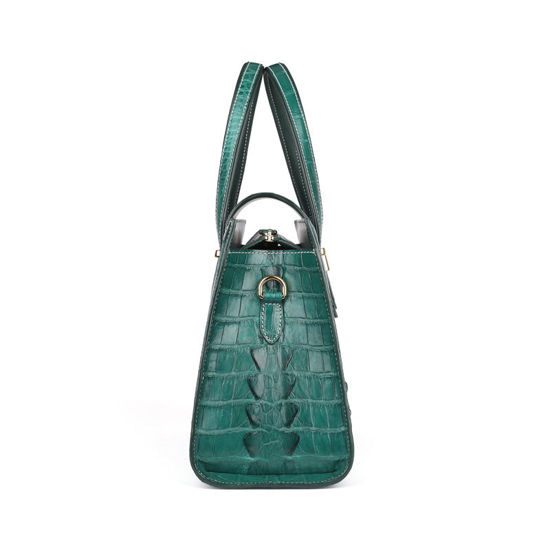 Siamese crocodile skin women bag fashion shoulder bag simple genuine leather shoulder bag