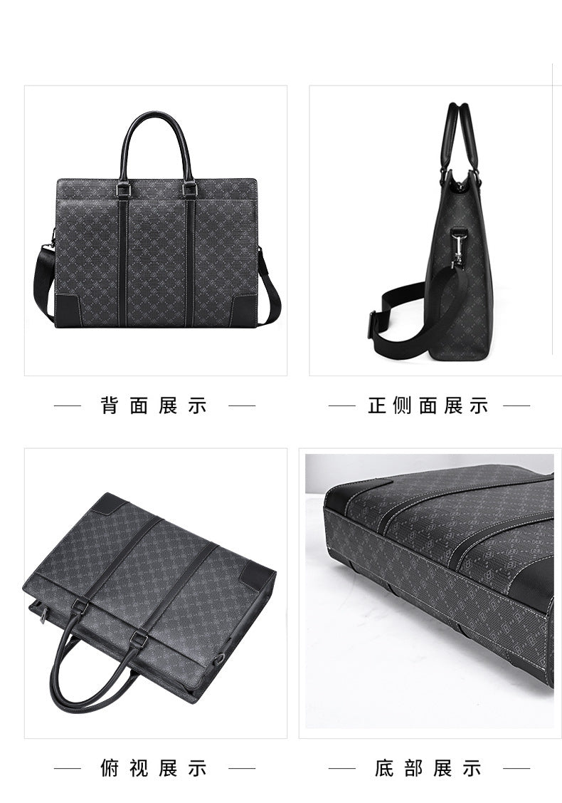 Men's Briefcase Simple Fashion Large Capacity Handbag Business Casual Handbag Crossbody Shoulder Bag