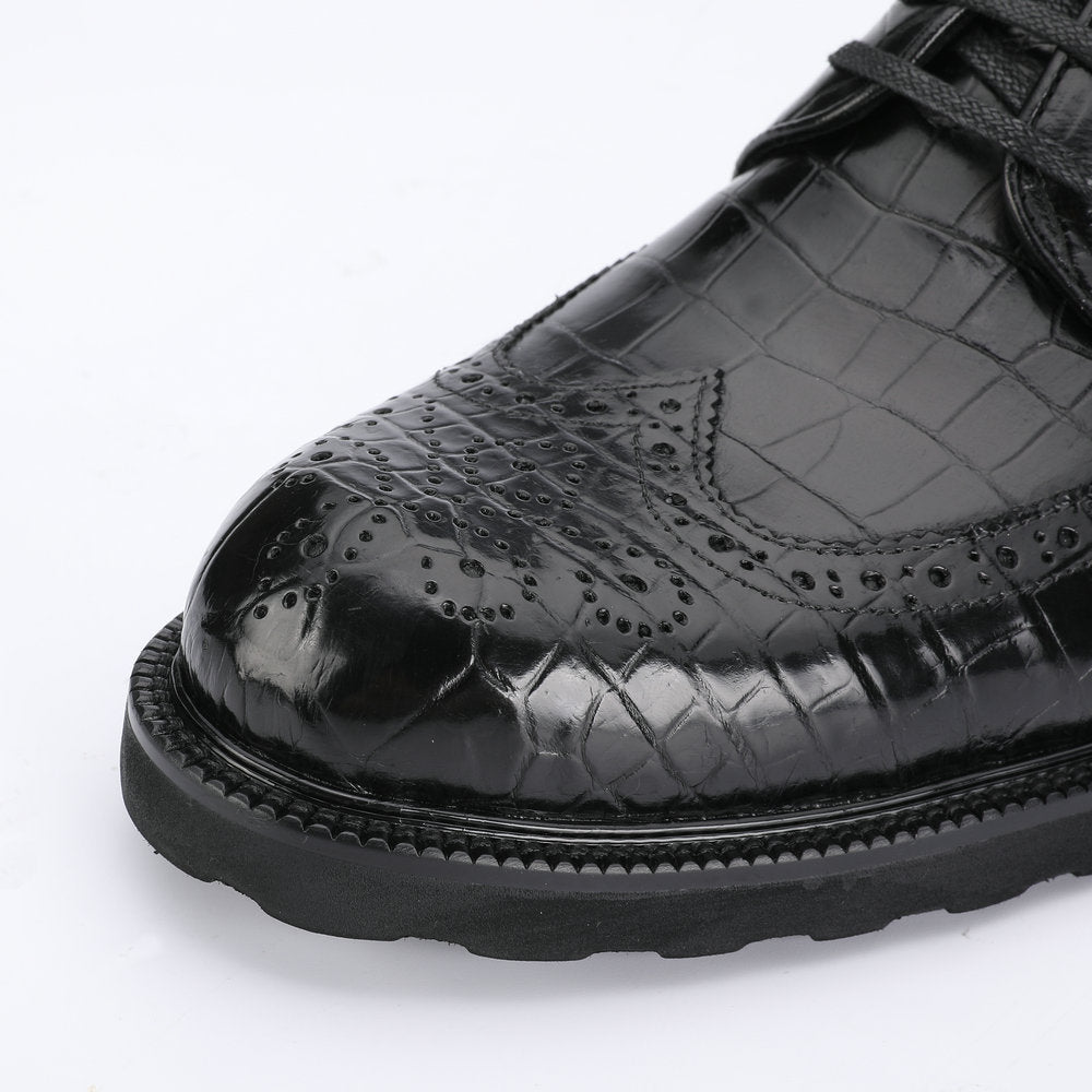 New Men's Leather Shoes Crocodile Belly Skin Genuine Leather Breathable Business Suit Shoes