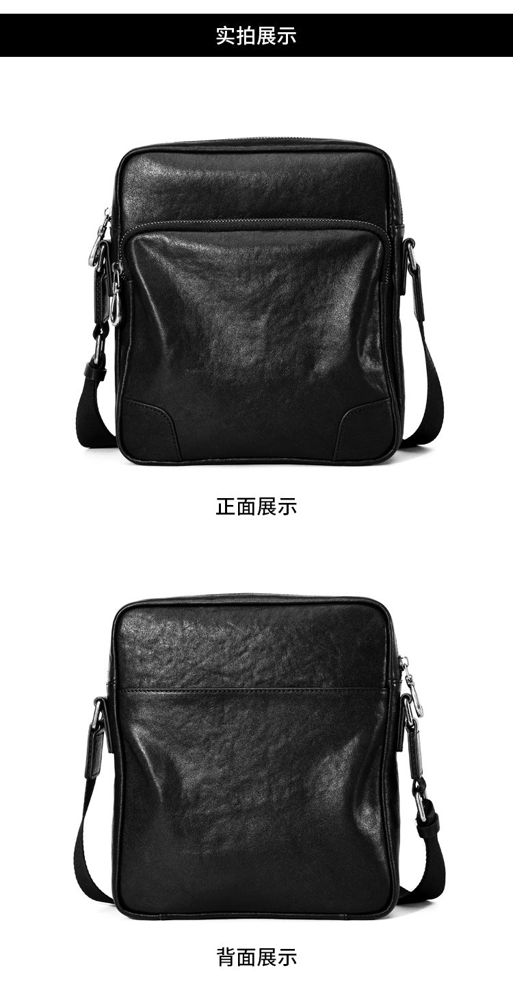 Men's shoulder bag genuine cowhide leather business casual fashion large capacity crossbody bag