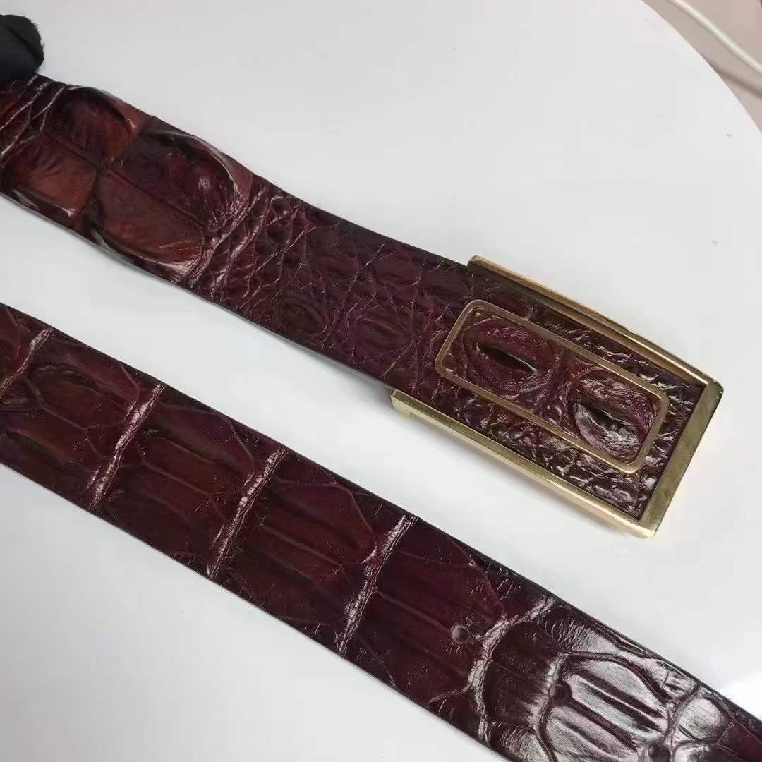 Men's Belt Nile Big Bone Crocodile Spine Genuine Leather Smooth Buckle Business Casual High Quality Men's Belt
