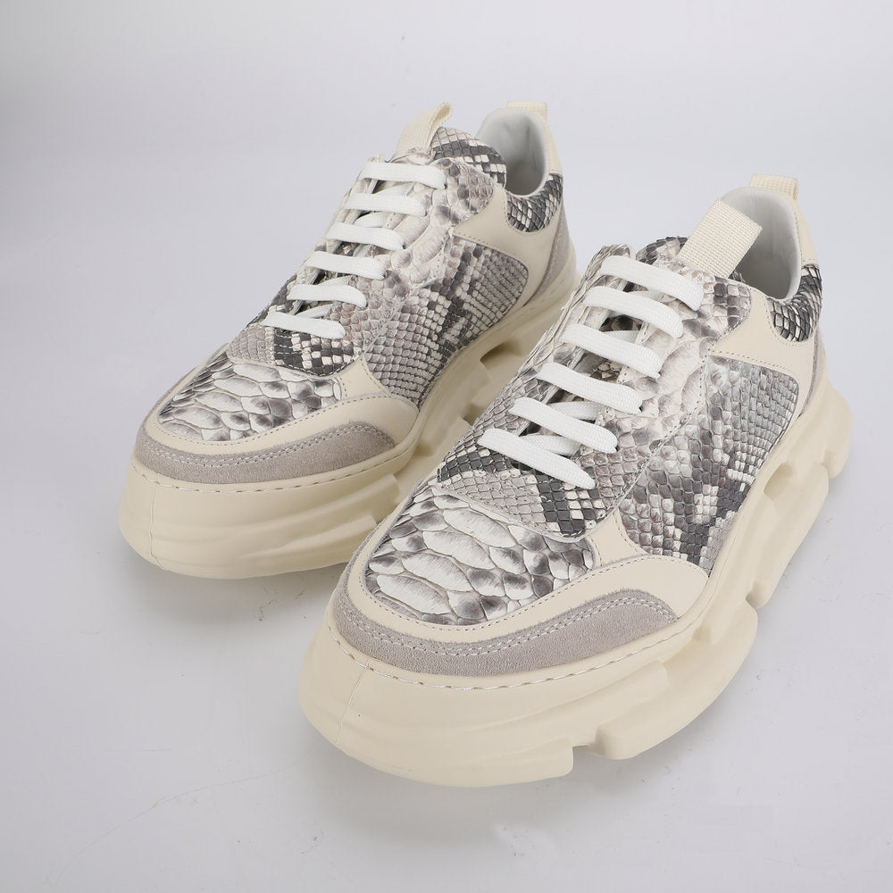 Python Skin Men's Casual Shoes Fashion Platform Men Shoes