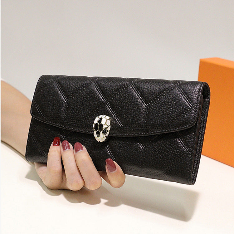 Cowhide women's long wallet large capacity clutch bag mobile wallet bag genuine leather wallet fashion