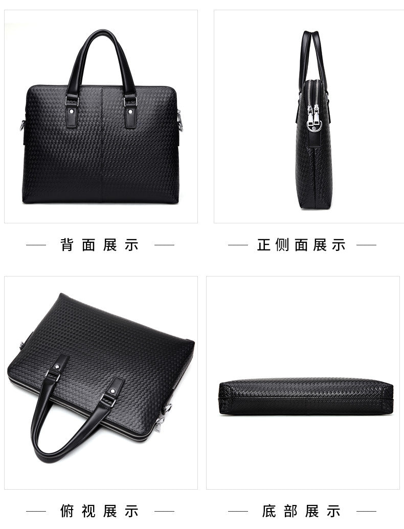 Men's handbag, handbag, genuine cowhide leather, large capacity, business computer bag, men's briefcase shoulder bag