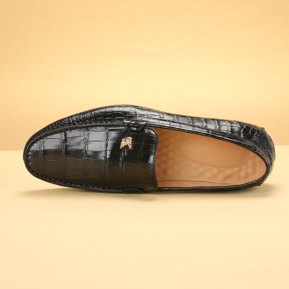 Crocodile leather genuine leather men's moccasins casual leather shoes business men's shoes