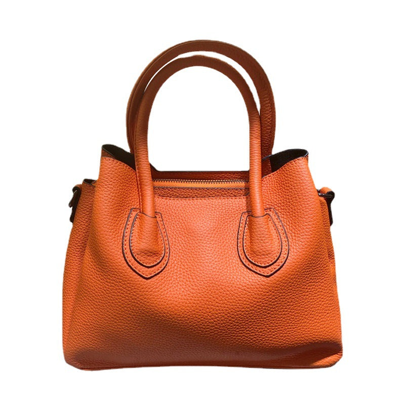 Genuine leather handbag female temperament large capacity one shoulder crossbody fashion simple bag