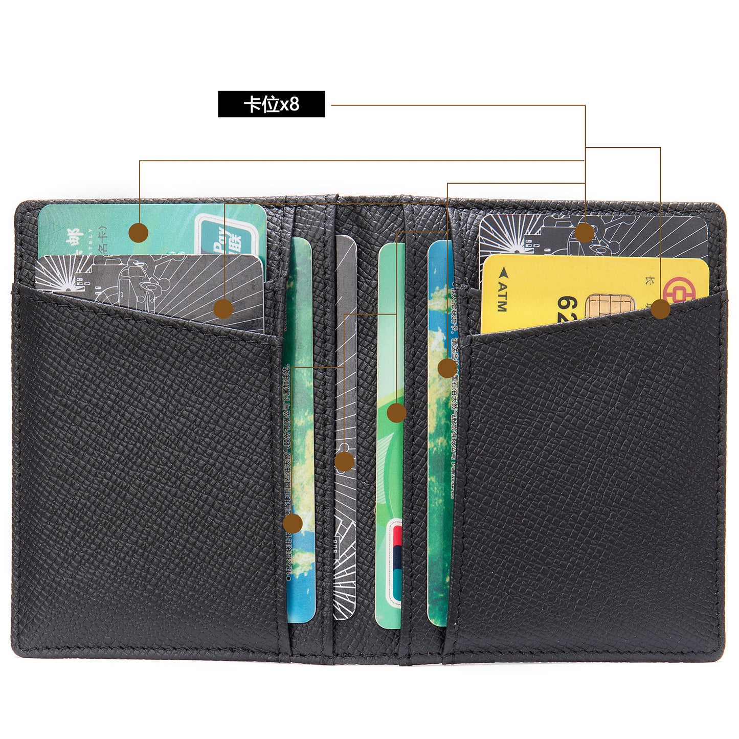 Men's Card Bag Cow Leather Thin Simple Card Holder RFID Card Clip for Men