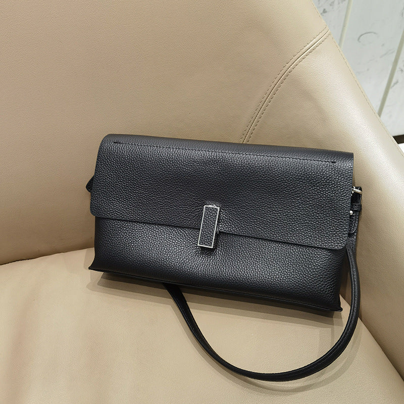 Cowhide shoulder bag women's bag fashionable simple shoulder bag crossbody bag large capacity