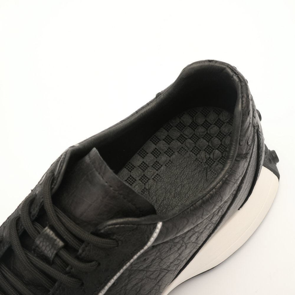 Ostrich leather men's shoes genuine leather wear-resistant anti-slip fashion sports casual shoes