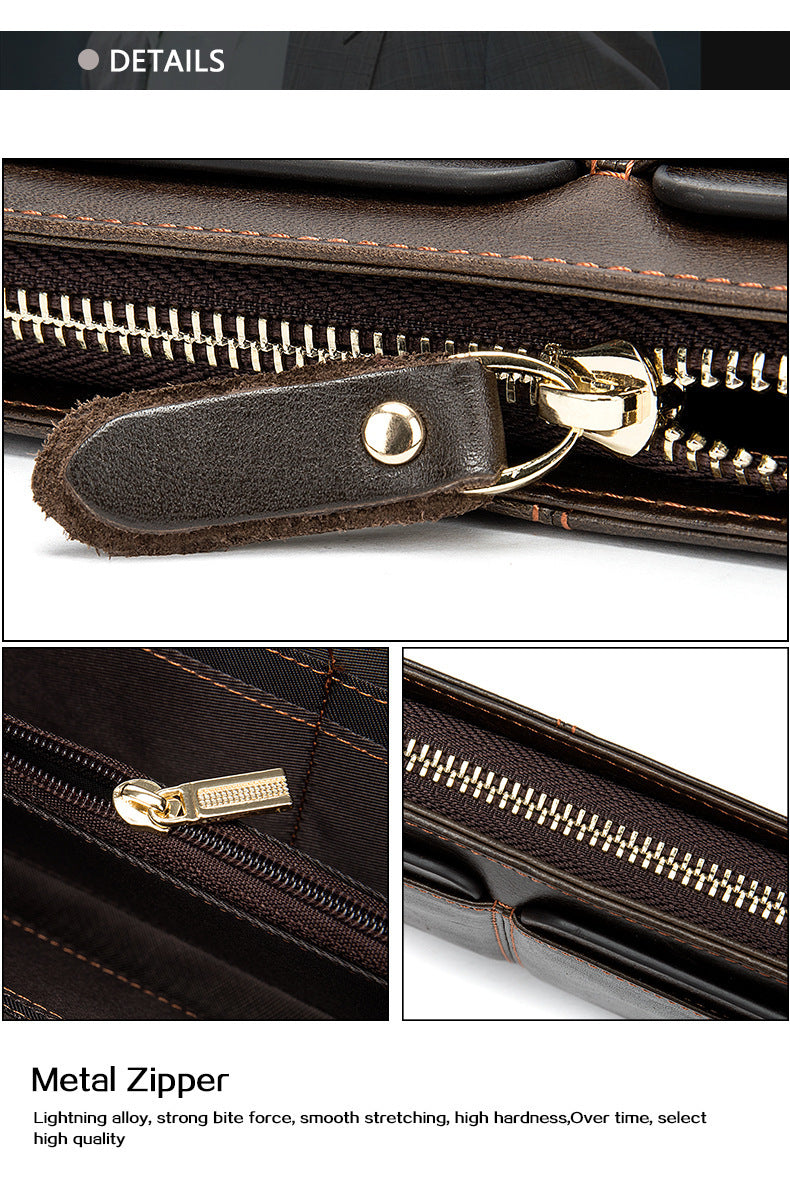 Men's long wallet cowhide clutch bag business wallet for men