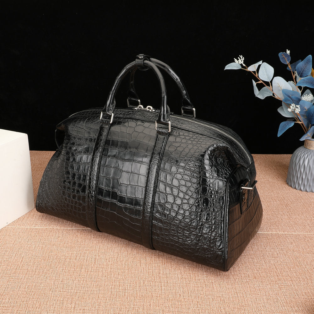 Crocodile Belly Skin Unisex Genuine Leather Travel Bag Luxury Travel Business Luggage Bag Super Large Capacity Handbag Handbag