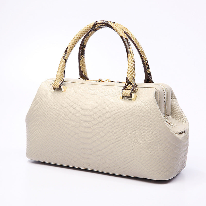 Women's Handbag Cowhide Shoulder Bag Large Capacity Genuine Leather Crossbody Ladies Bag Crocodile Pattern Commuting OL