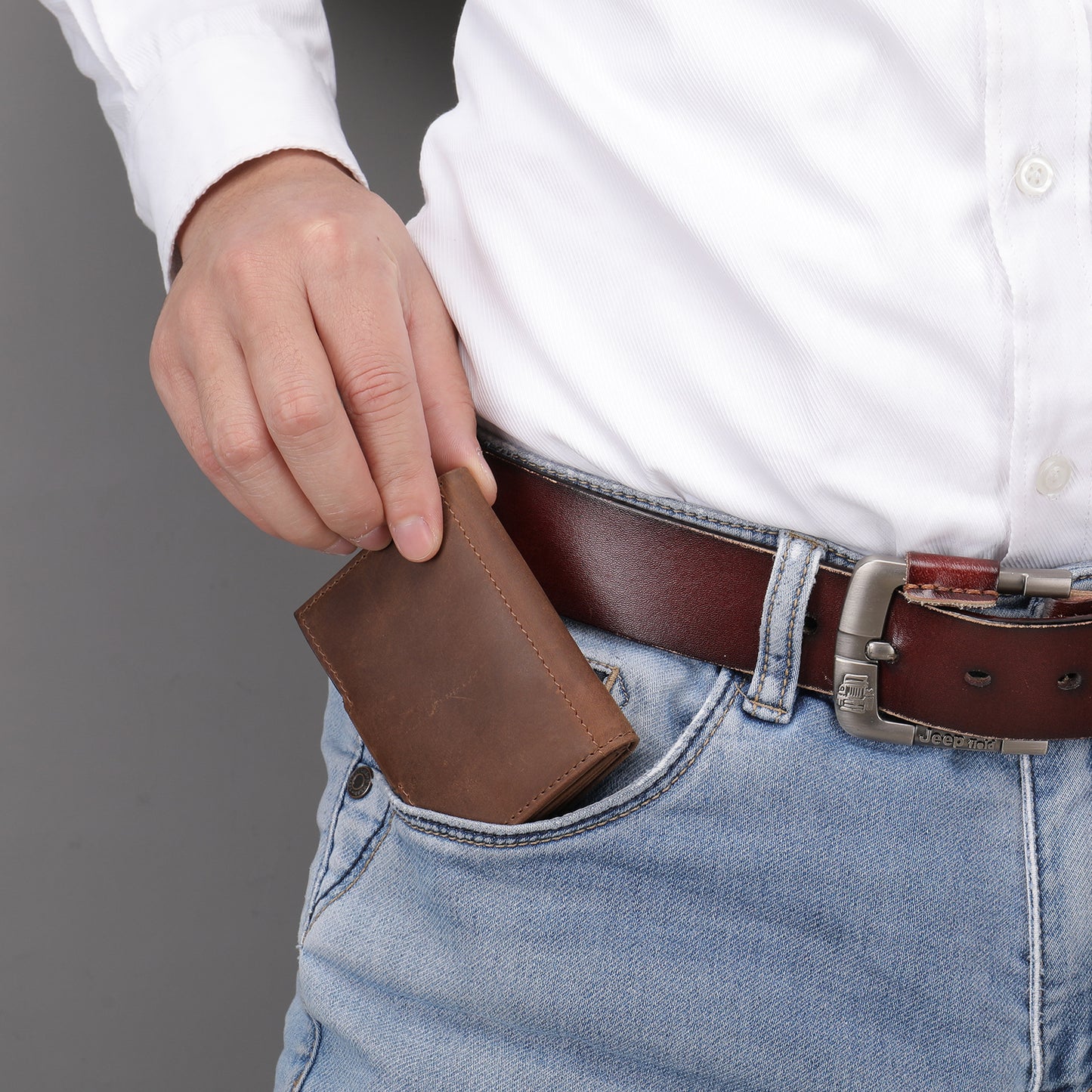 Men's wallet cowhide tri-fold coin purse men's wallet