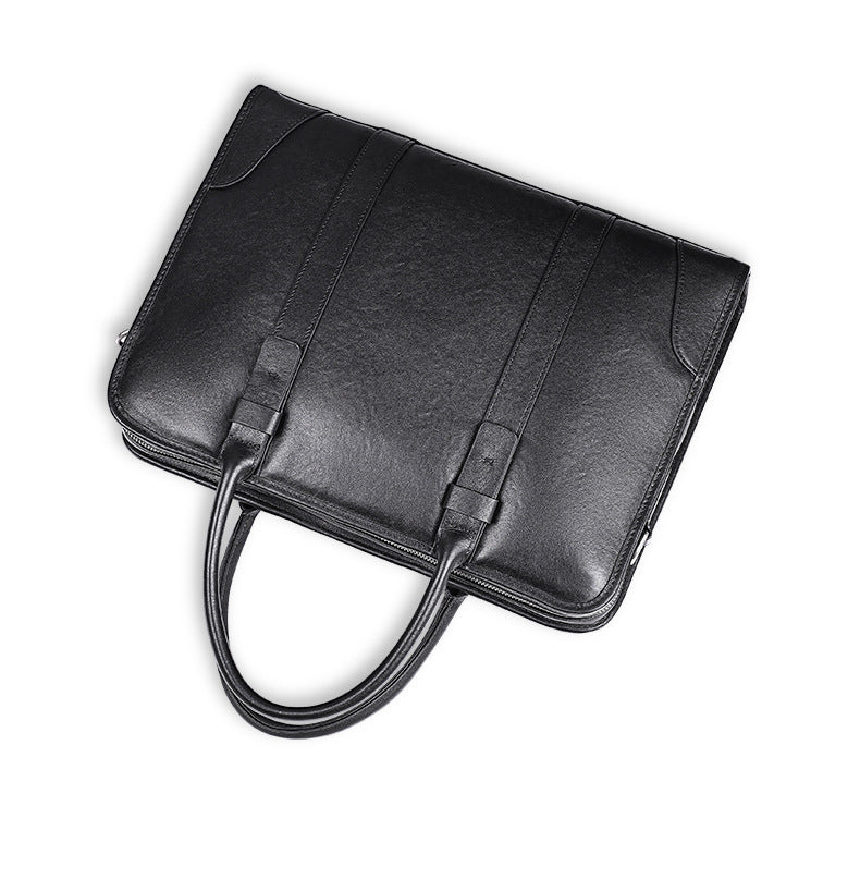 Men's handbag, genuine cowhide leather, crossbody bag, business, large capacity briefcase, computer bag