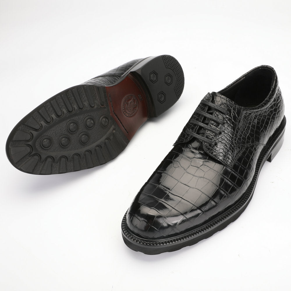Men's Leather Shoes Genuine Leather Crocodile Belly Skin Anti-slip Wear-resistant Business Shoes Formal Suit Shoes