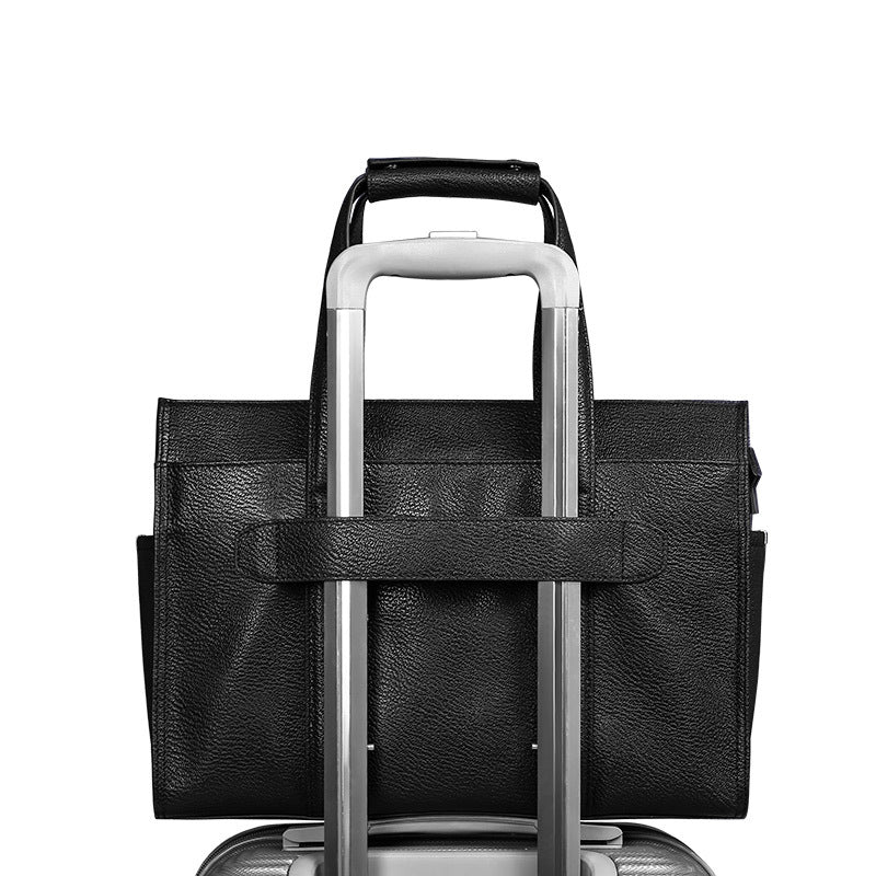 Men's briefcase genuine cowhide leather handbag computer bag business large capacity handbag