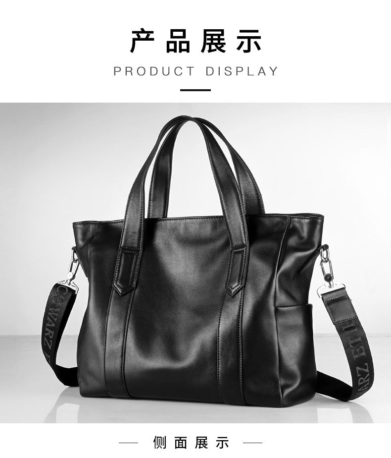 Men's handbag cowhide genuine leather Korean business briefcase computer bag