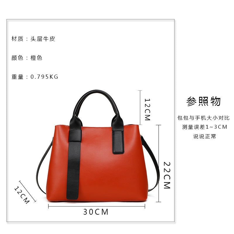 Genuine leather women's bag trend tote bag large capacity fashion shoulder bag handbag that goes with anything.bag