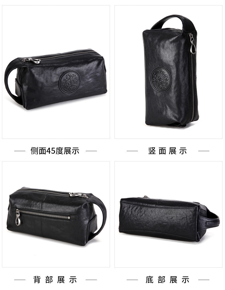Men's Handbag Genuine Leather Cowhide Large Capacity Business High Quality Fashion Men's Bag
