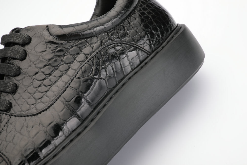 Autumn/Winter New Crocodile Belly Skin Men's Casual Shoes Genuine Leather Leather Shoes Fashion Business Shoes