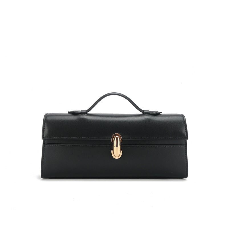 Women's Handbag Pure Color Car Sewing Thread Handbag Genuine Leather Leather Tote Bag Fashion Goes with Anything