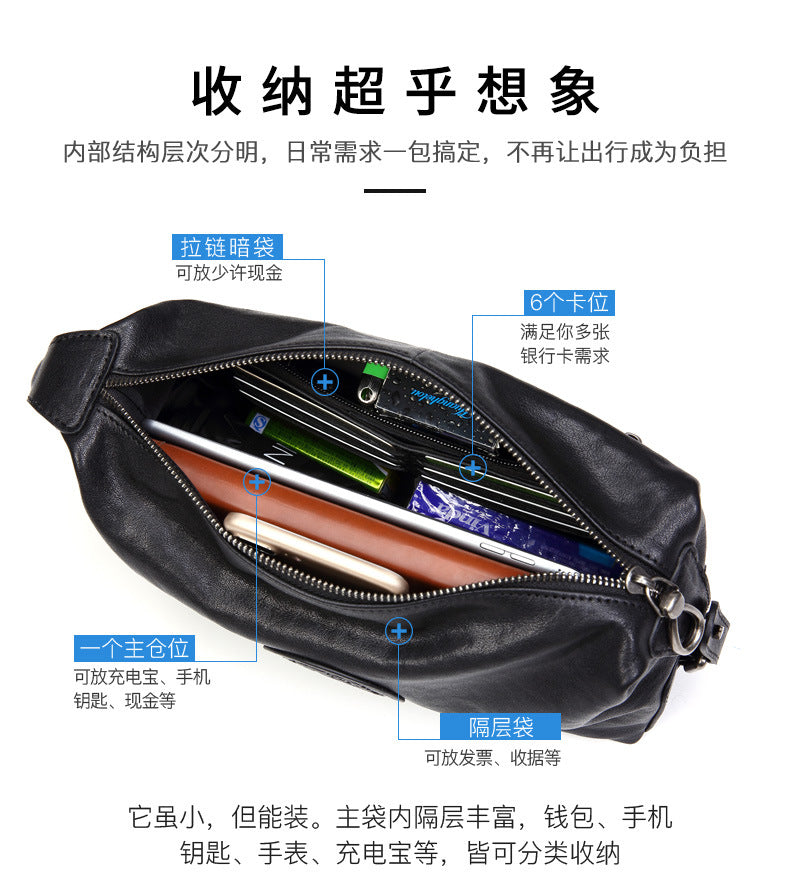 Men's Handbag Genuine Leather Cowhide Large Capacity Business High Quality Fashion Men's Bag