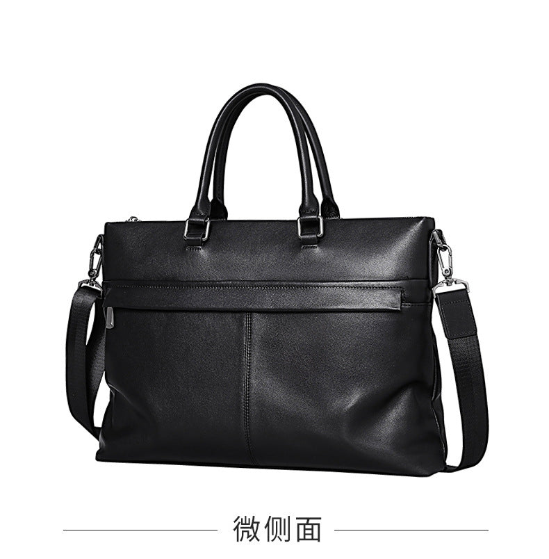 Men's Handbag Genuine Cowhide Leather Computer Bag Business Large Capacity Briefcase Crossbody Bag
