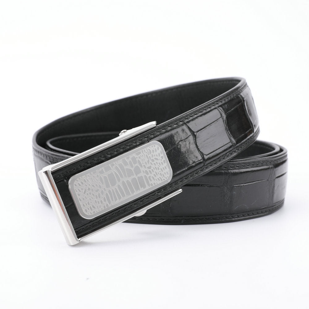 Siamese Crocodile Skin Men's Belt Automatic Buckle Business Casual Genuine Leather Belt