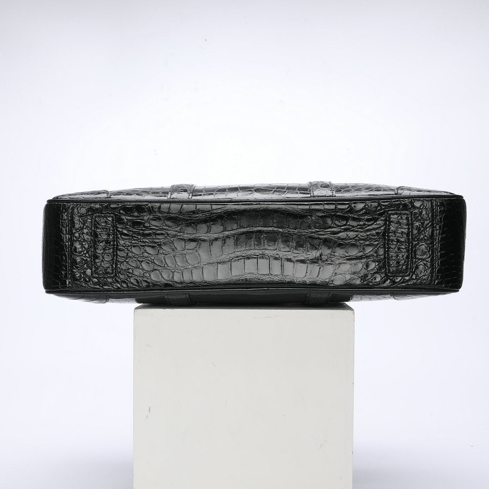 Siamese Crocodile Belly Skin Genuine Leather Men's Briefcase High Quality Men's Office Bag Business Bag File Bag Handbag