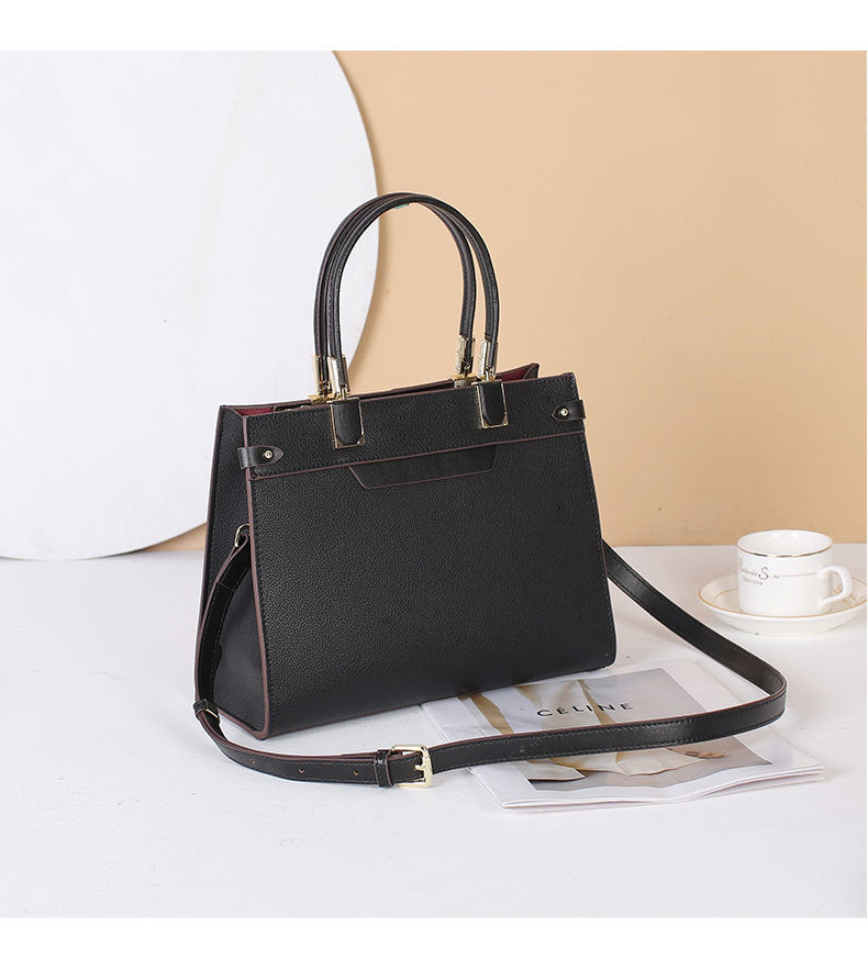 Women's Handbag Temperament Large Capacity Genuine Leather Shoulder Bag Crossbody Bag Commuting OL