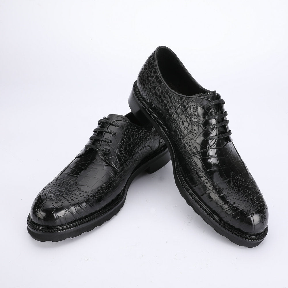 New Men's Leather Shoes Crocodile Belly Skin Genuine Leather Breathable Business Suit Shoes