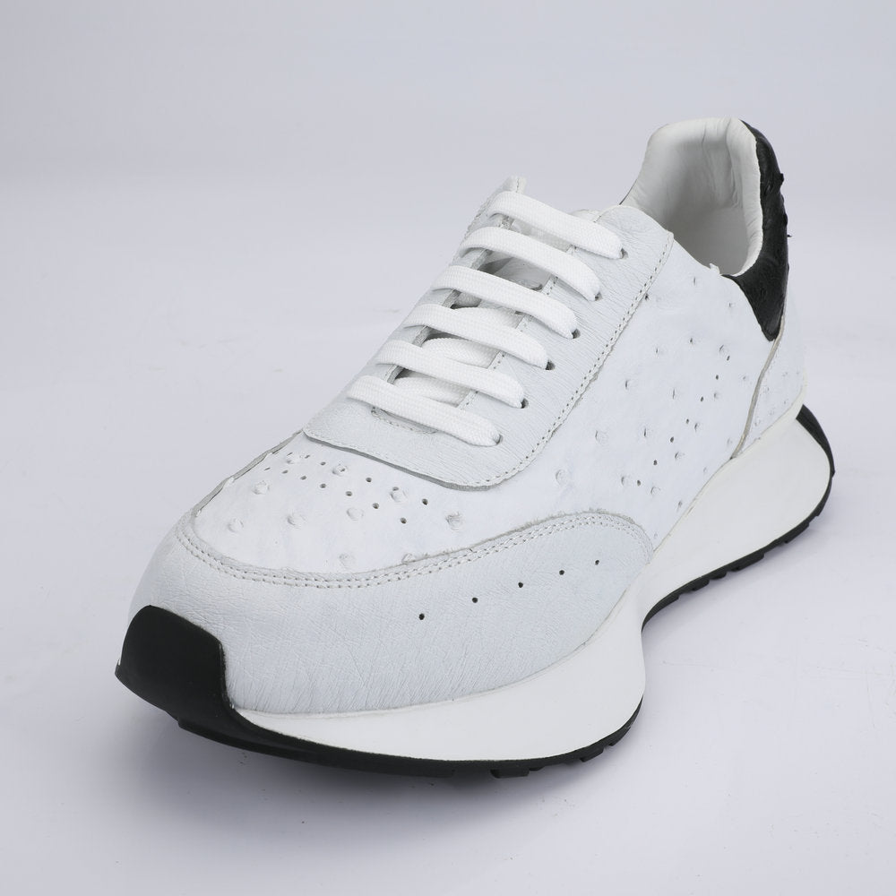 2023 New Ostrich Skin Men's Casual Shoes Genuine Leather Fashion Anti-Slip Sneakers