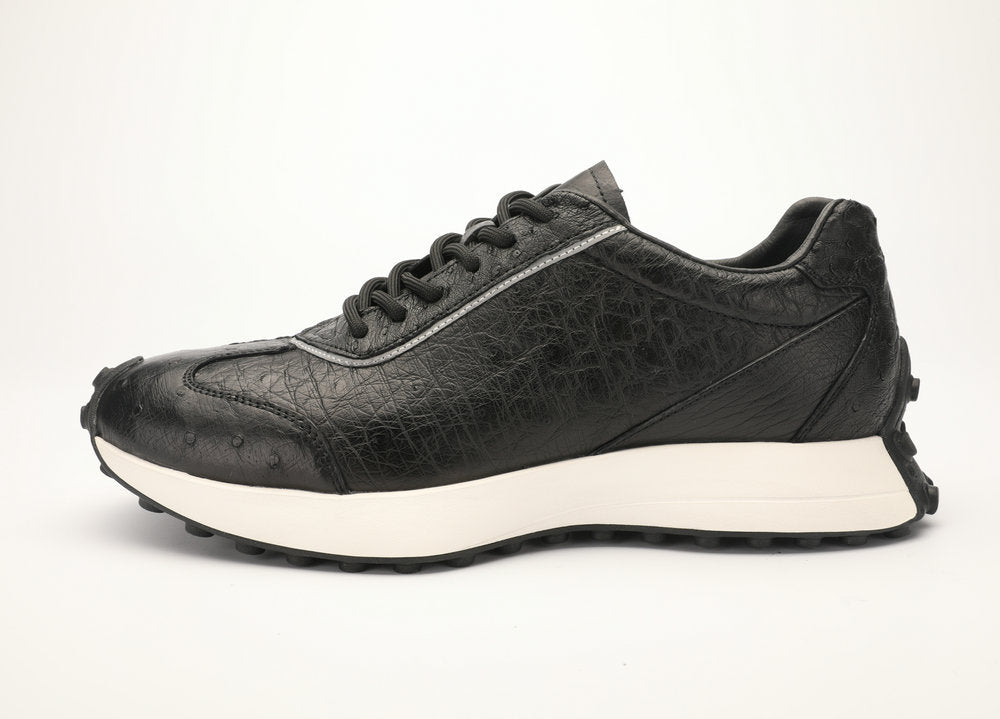 Ostrich leather men's shoes genuine leather wear-resistant anti-slip fashion sports casual shoes