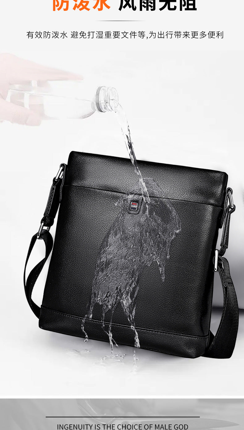 Men's Shoulder Bag Made of Genuine Cowhide Leather Large Capacity Casual Bag for Men