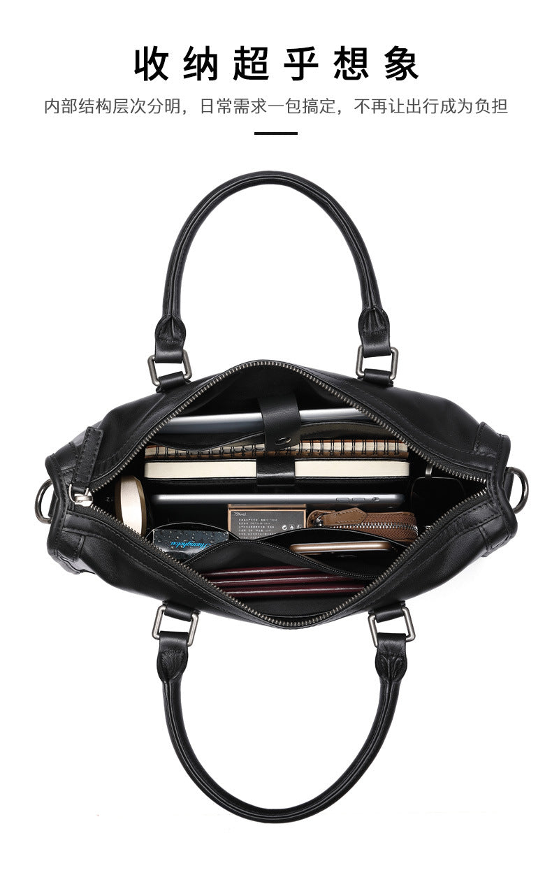 Men's handbag, handbag, genuine leather, cowhide, computer bag, business briefcase