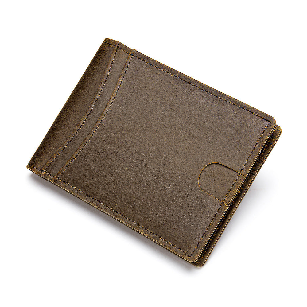 Men's wallet cowhide genuine leather retro RFID anti-theft brush card bag men's wallet