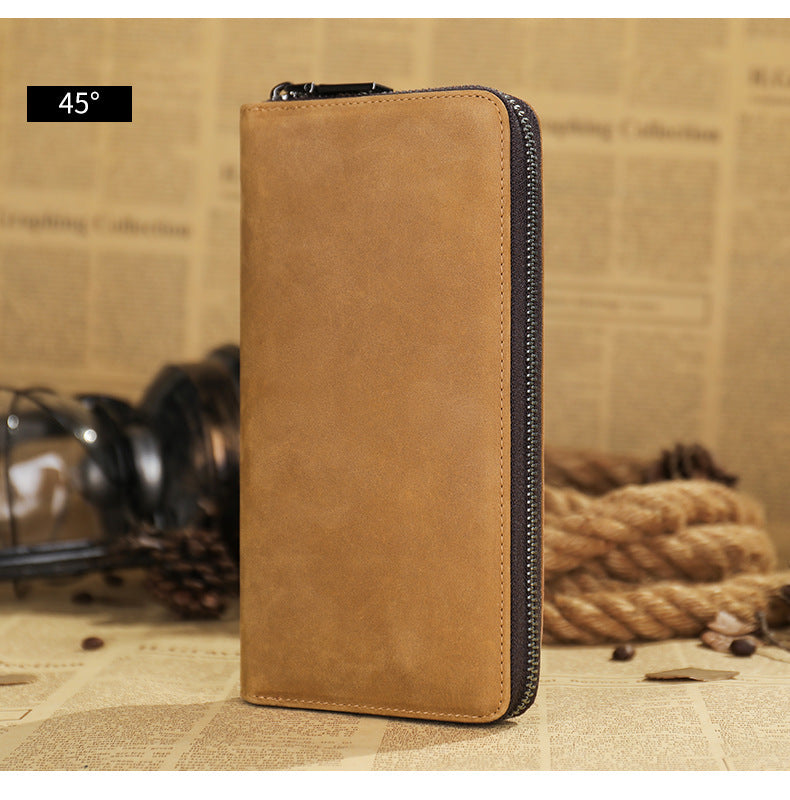 Men's long wallet wrist bag made of genuine cowhide leather high quality clutch bag men's wallet